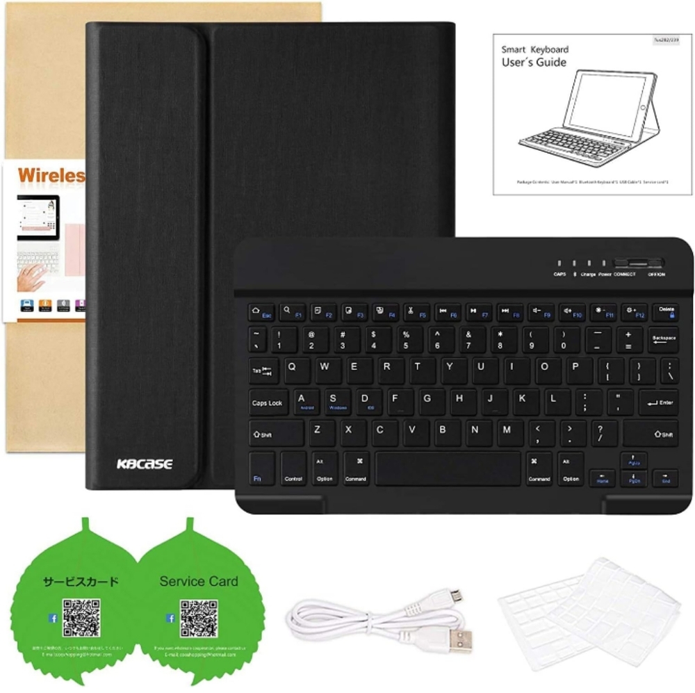 KBCase Wireless Keyboard And Case.  USB Rechargeable, Black